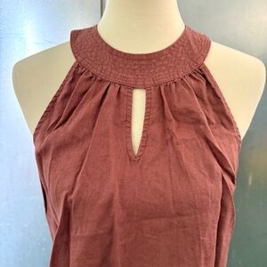 Rose Linen Halter Neck Top Dress